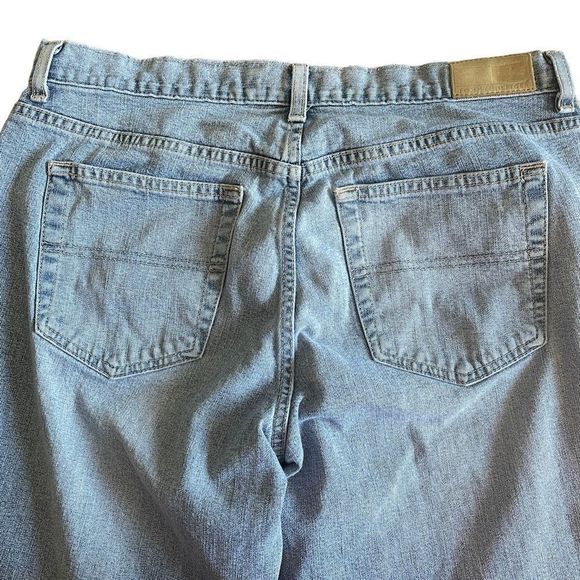 Tommy Hilfiger 00’s Low Rise Flare Hiphugger Denim Jeans - Leather Flag Patch - Picture 10 of 15